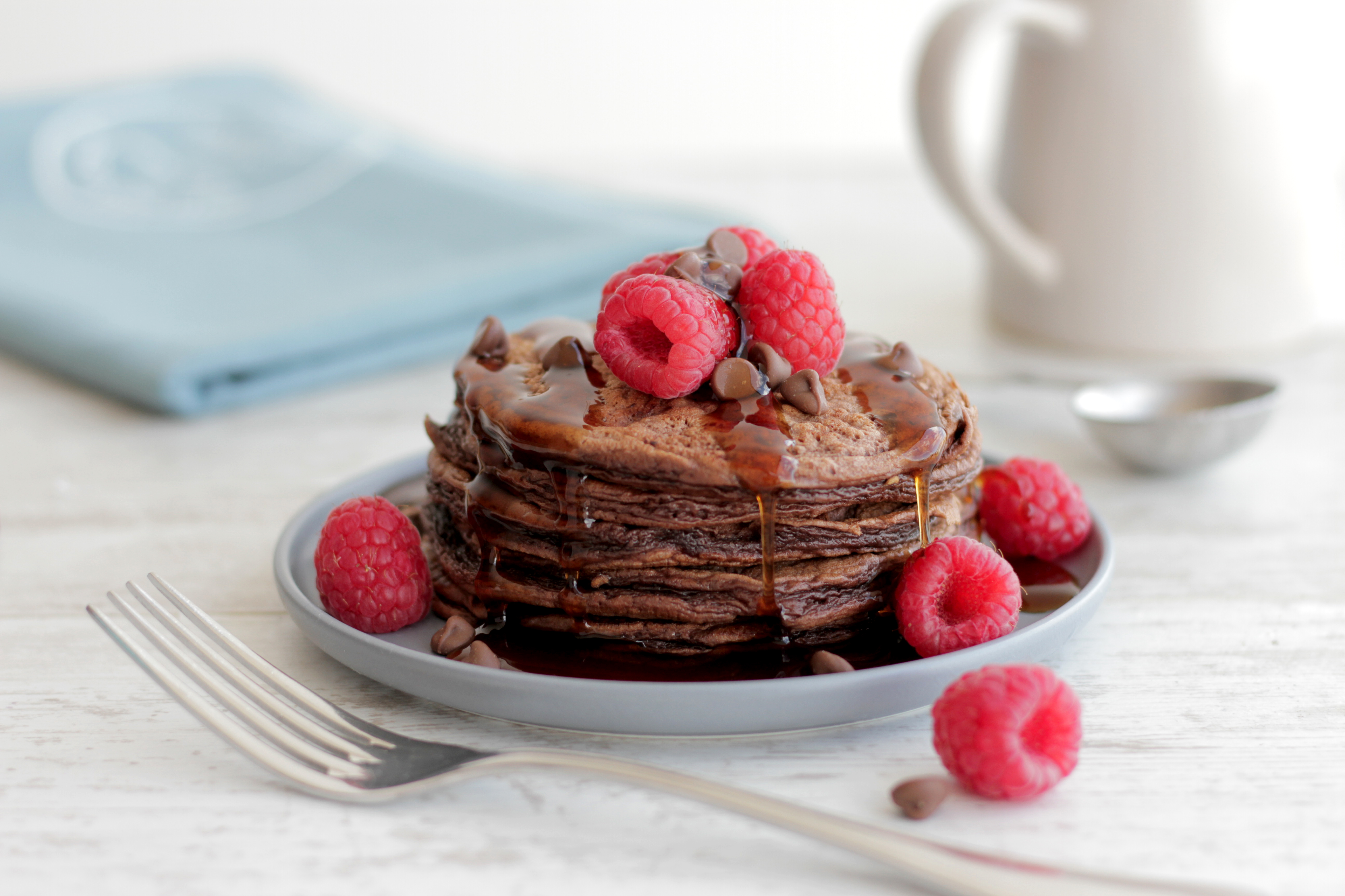 Chocolate Raspberries High Protein Pancake