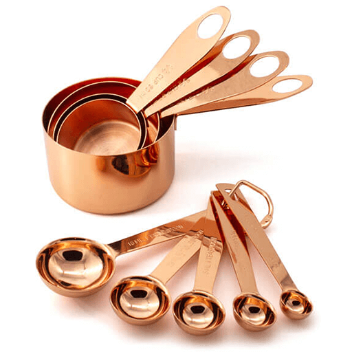 Copper Measuring Cups & Spoon Set